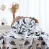 Happyflute 120*110CM  Muslin Swaddle For Newborn Bamboo Cotton Summer Blanket Bed Comforter Cute Baby Blankets 1