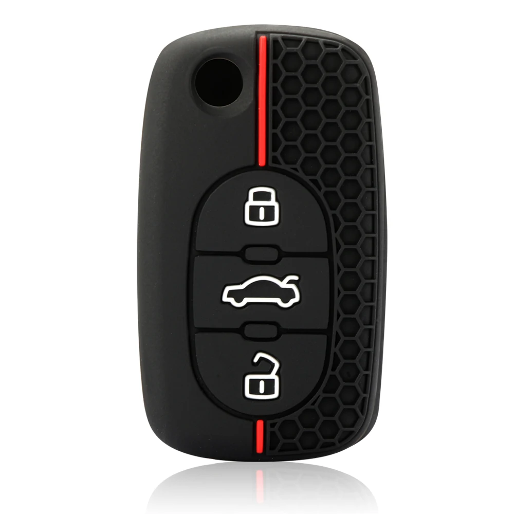 Premium Silicone Key Fob Cover - 3 Button Remote Shield