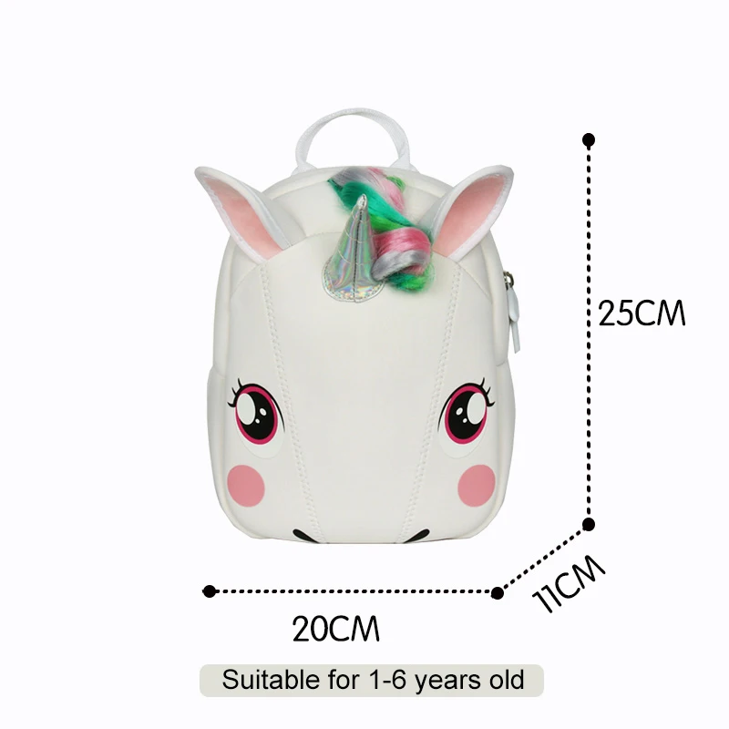 Baby Girl Backpack Toddler Girl Backpack 3D Unicorn Cartoon Travel Pre School Bag for Kid Backpacks with Safety Leash 1-5 Years