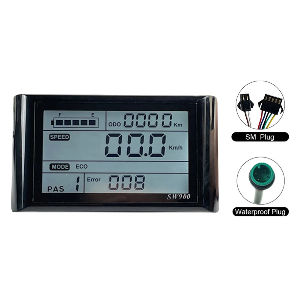 Sw900 LCD Display Meter Bedieningspaneel 24 36 48v 52v 60v Elektrische Scooter 6 Pins Plug Rijden Snelheid Ti