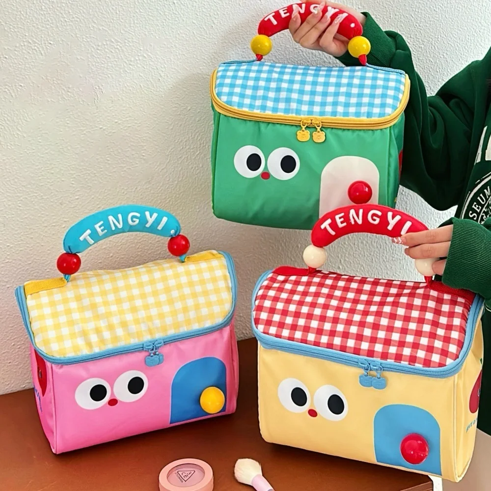 Cute Cottage Makeup Bag Large Capacity Multifunctional Fresh-Keeping Insulated Lunch Box Bag Handbag Beauty Bag 5