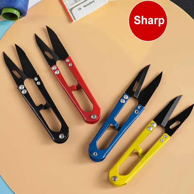 Sewing Scissors 1Pc Thread Scissors U Shape Sewing Cutter Embroidery Craft Tailor Scissors For Line Fabric Thread Sew Yarn Cutting Supplies