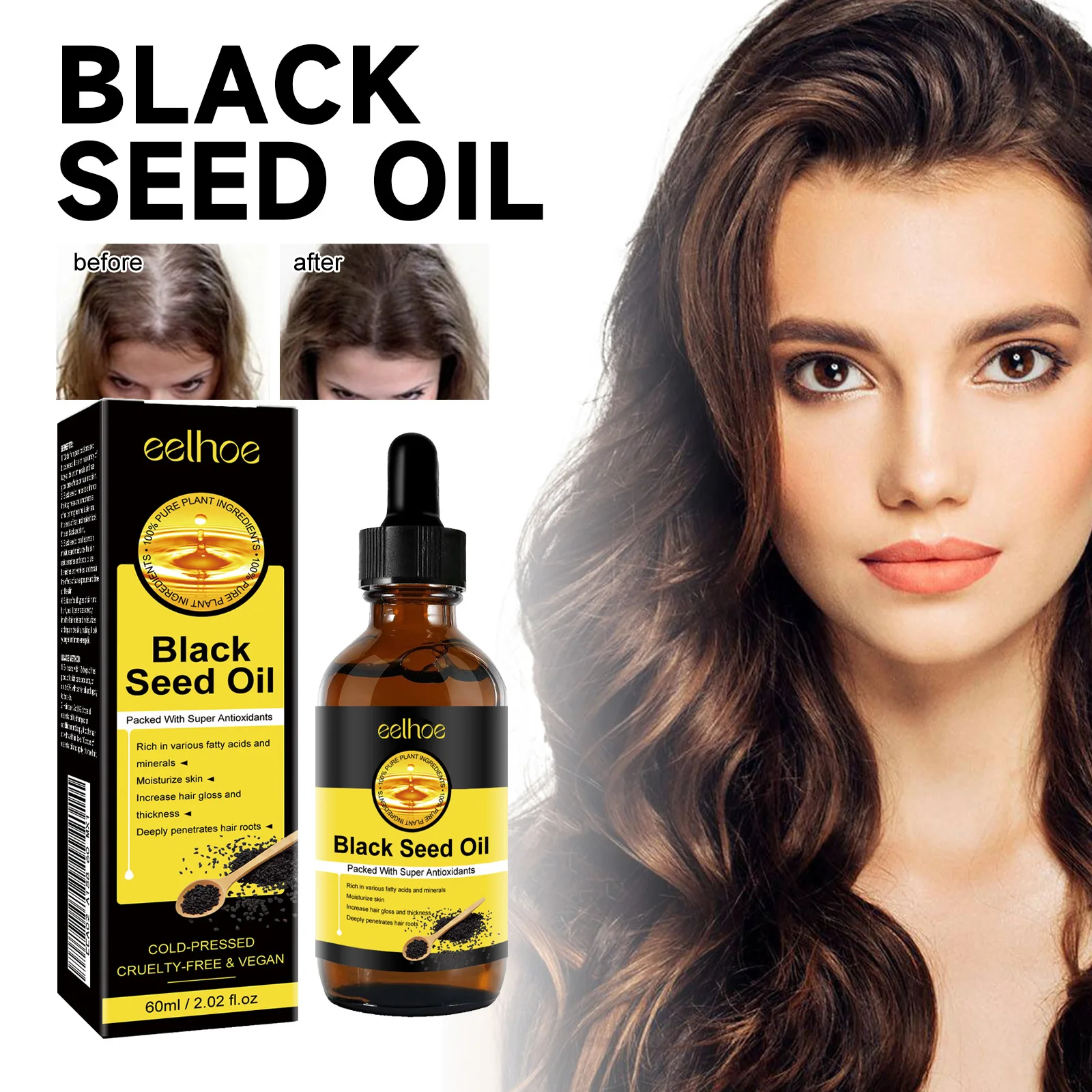 Hair growth essential oil. Effectively repair baldness and hair loss symptoms
