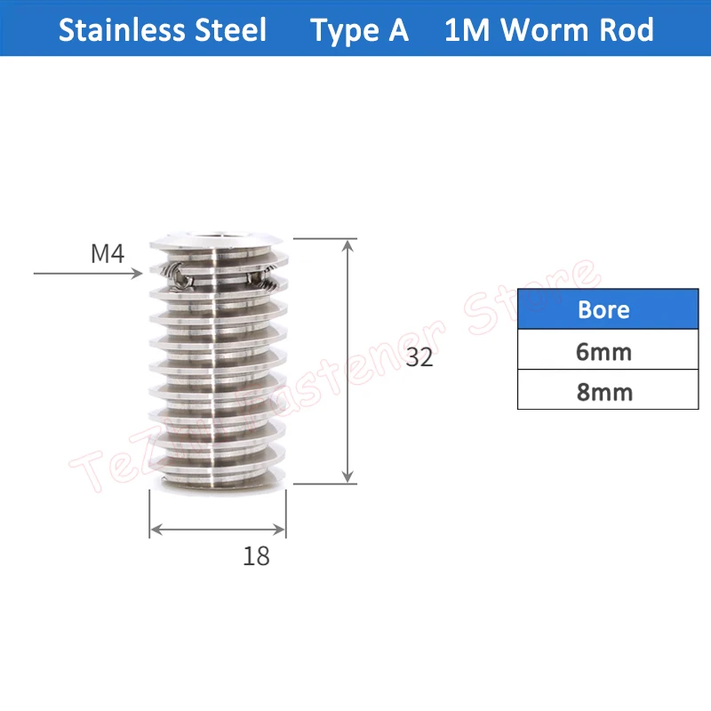 com 1 Módulo Worm Gear, aço inoxidável, aço 45 #, 1Pc
