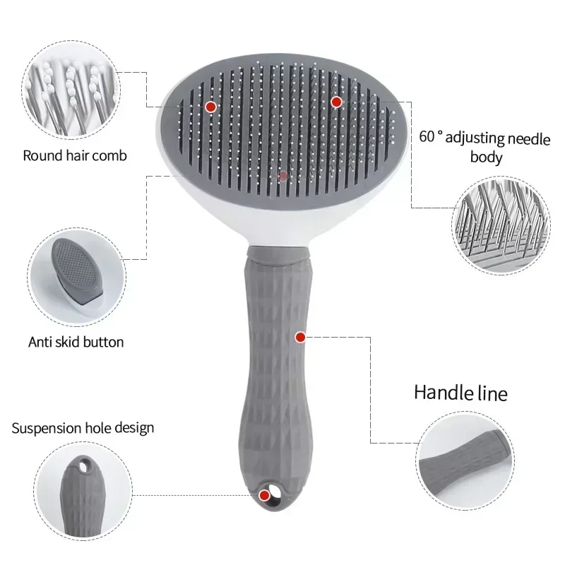 Cats and Dog Hair Removal Brushes Dogs Anti-slip Pet Grooming Brushes Comb for Dog Puppy Hair Care Supplies Brush for Cats Home - Image 2