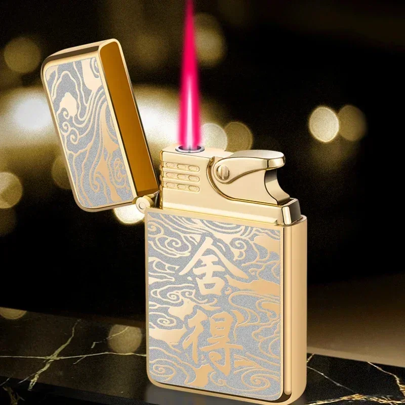 Creative Dragon Pattern Torch Lighter Red Jet Flame Butane Lighters Smoking Accessories Windproof Gas Lighters No Box butane gas lighter cigarette lighter