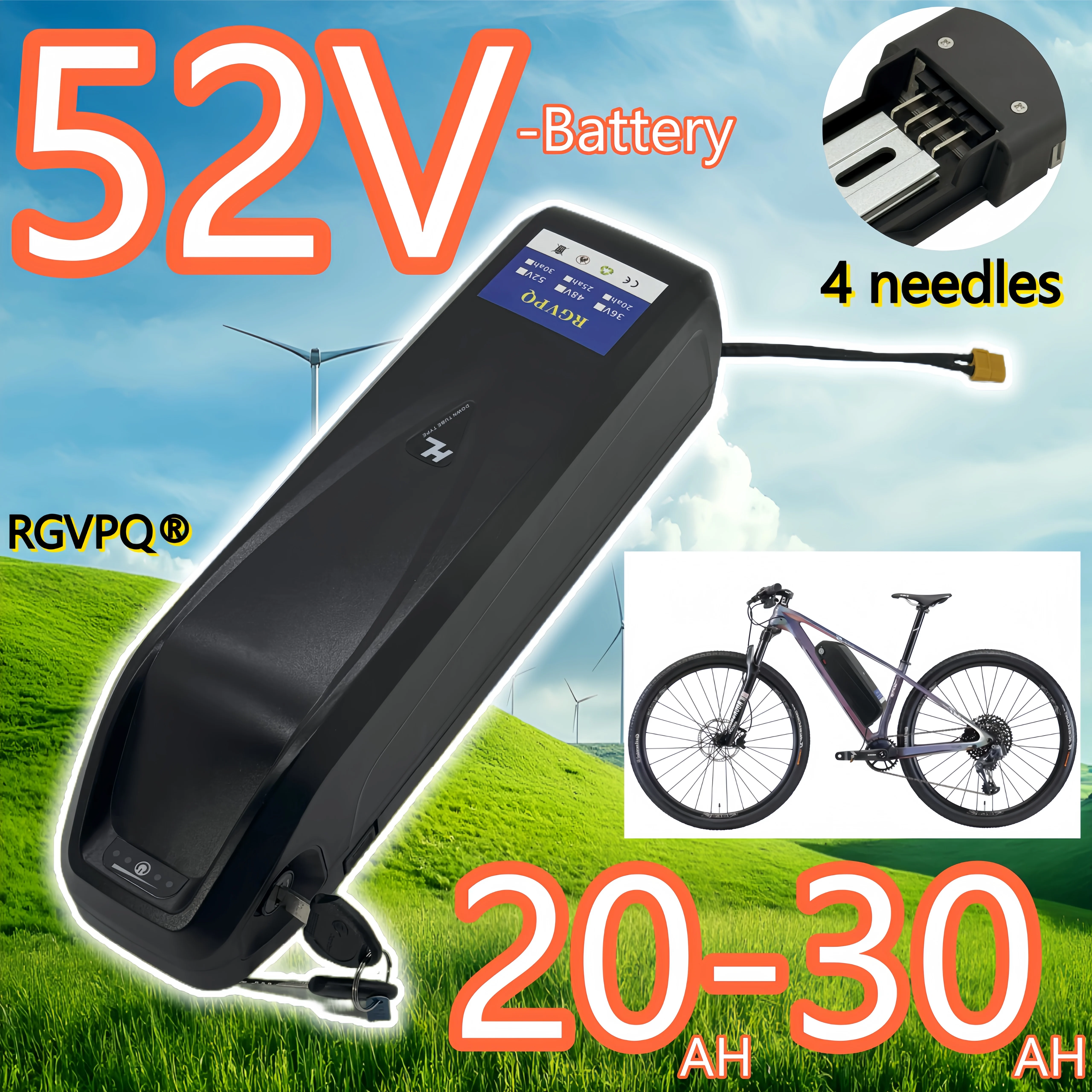 ระบบขนส่งทางอากาศแบบเร็ว 4 เข็ม ฐาน 52V20AH แบตเตอรี่ลิเธียม 18650 พร้อมระบบล็อคความปลอดภัย รางนำทาง ระบบ BMS ในตัว สำหรับมอเตอร์ 350W500W750W1000W 1