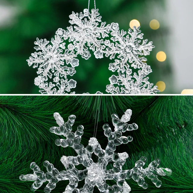 Hot Transparent Christmas Snowflake Slice Xmas Tree Hanging Pendant Six  Petal Acrylic Snowflake Slice Cristmas Decoration 2023 - AliExpress