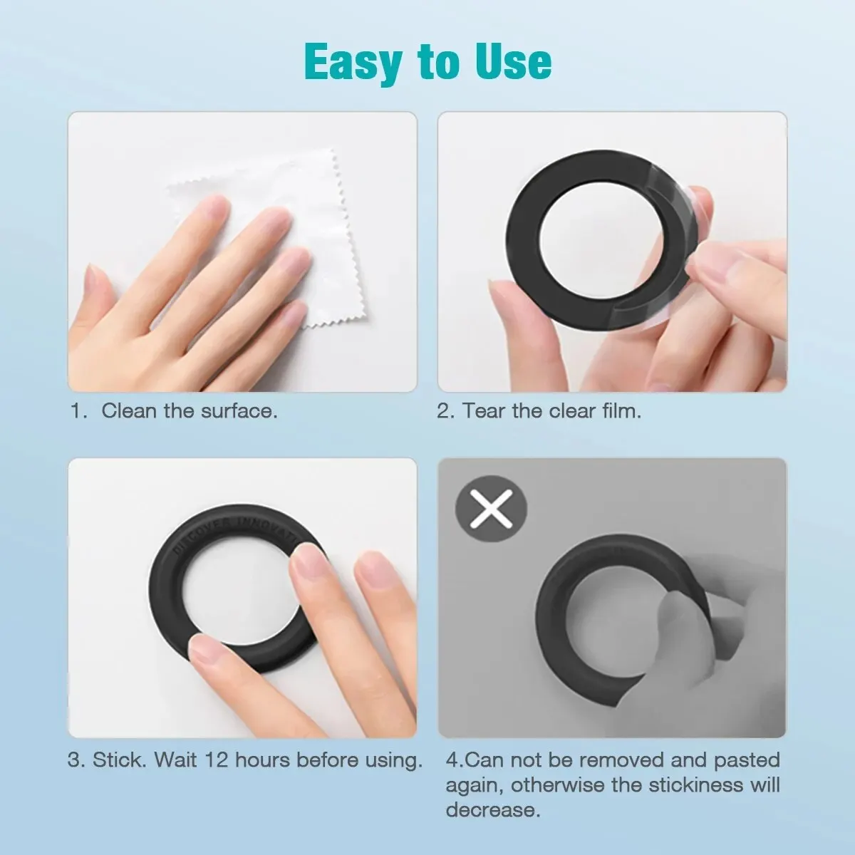 Universal Magnetic Ring Holder and Wall Mount, Car Phone Stand and Sticker Stand