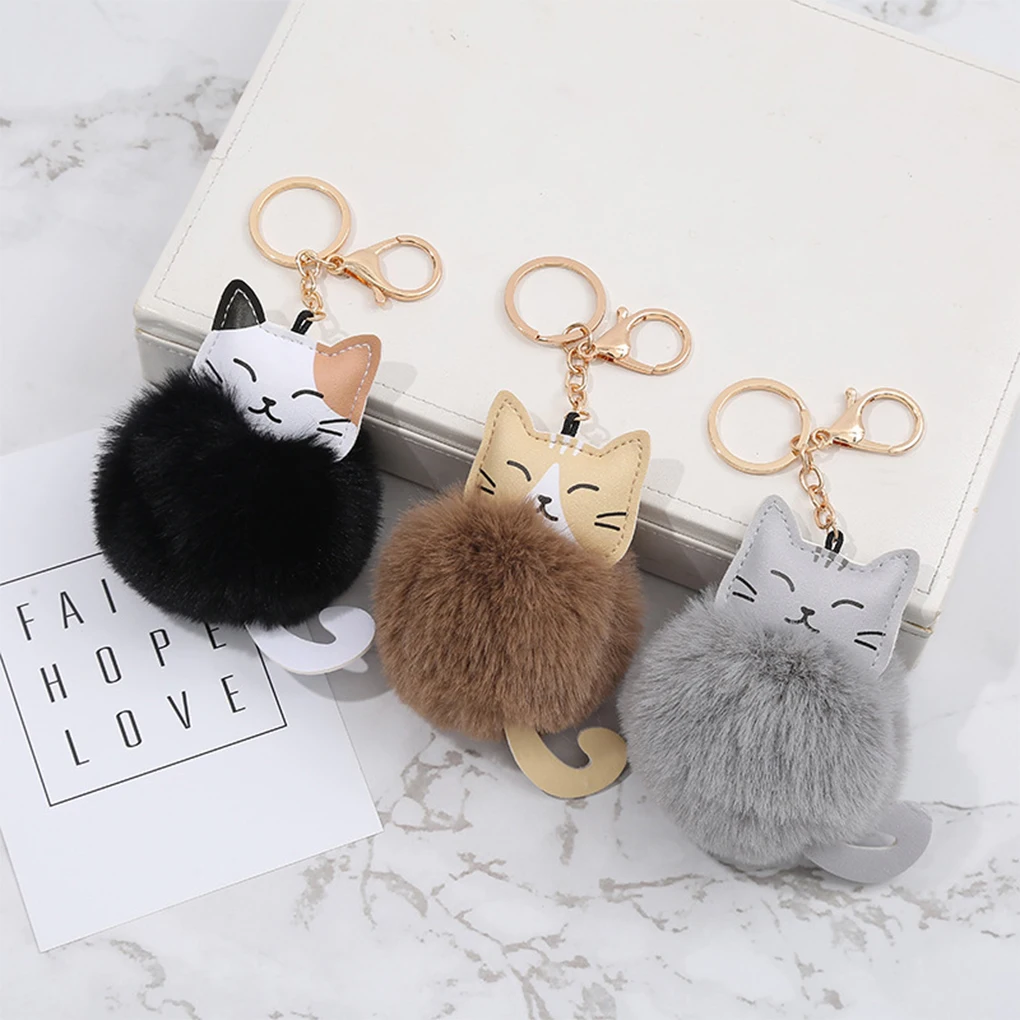 

2/3/5 Wide Application Cute Cat Keychain Bag Pendant All Occasions No Shedding Cute Cat Keychain Pendants