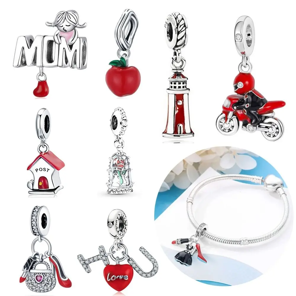 

DIY Подвески с бусинами ювелирные изделия камера на высоком каблуке Женская подвеска с серебряным покрытием