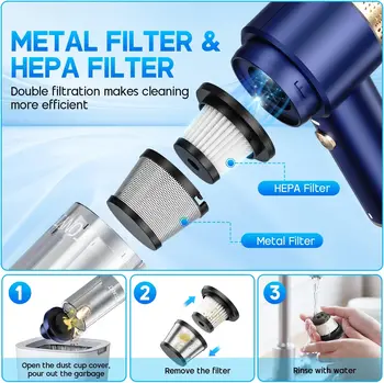 Car Vacuum Cleaner Air Blower Cordless Powerful Wireless Car Cleaner Portable Vacuum Cleaner Cleaning Machine For Car Home 2 In1 3