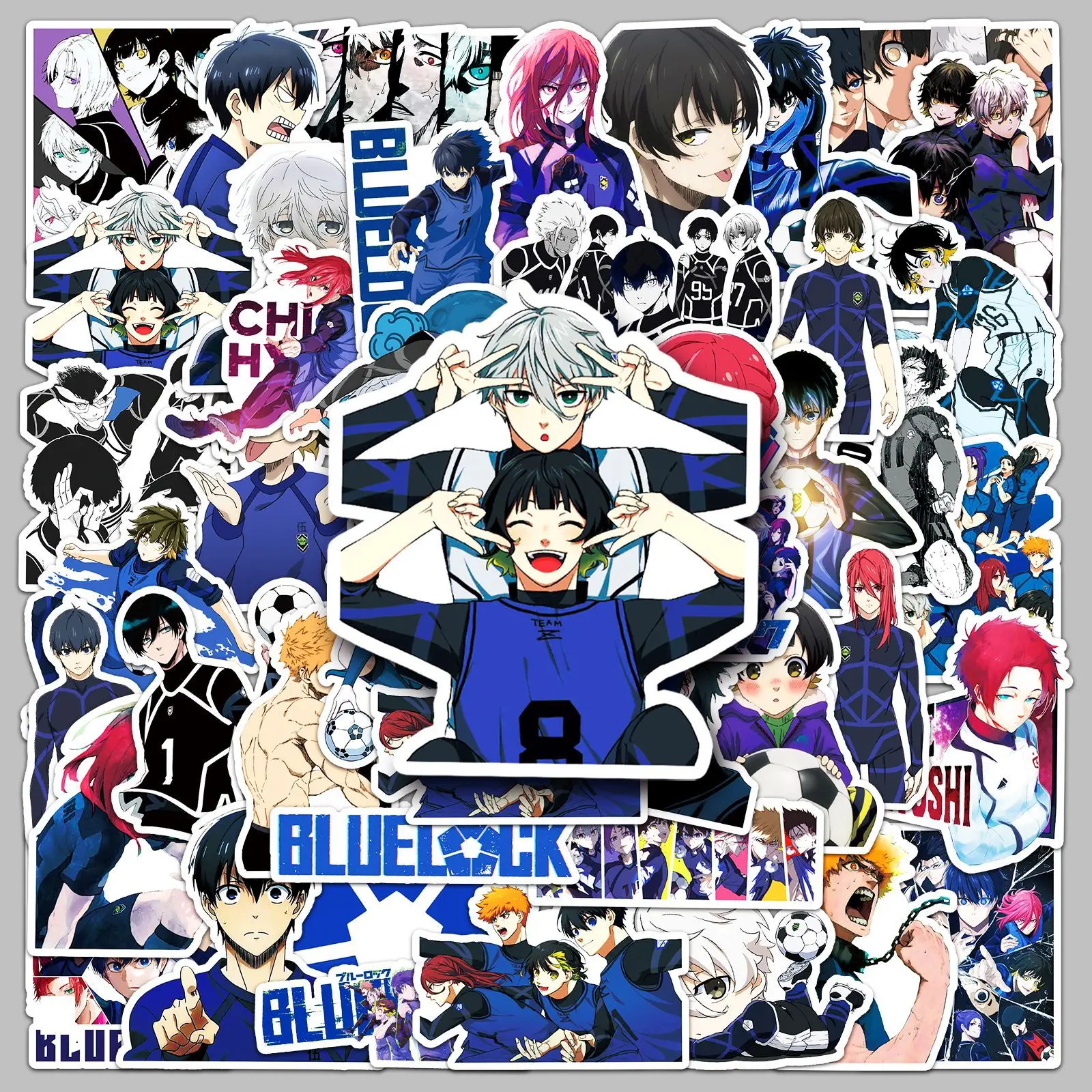50 Pcs Anime BLUE LOCK Waterproof Sticker DIY Cartoon Football Sports Anime Phone Notebook Tablets Sticker Decoration Kid Toys