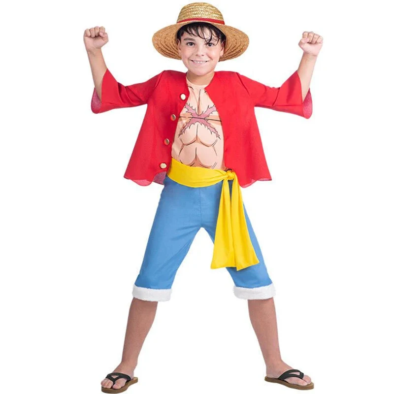 Anime Boy Roronoa Zoro Cosplay Straw Hat Muscle Luffy costume for Children superhero cosplay costume