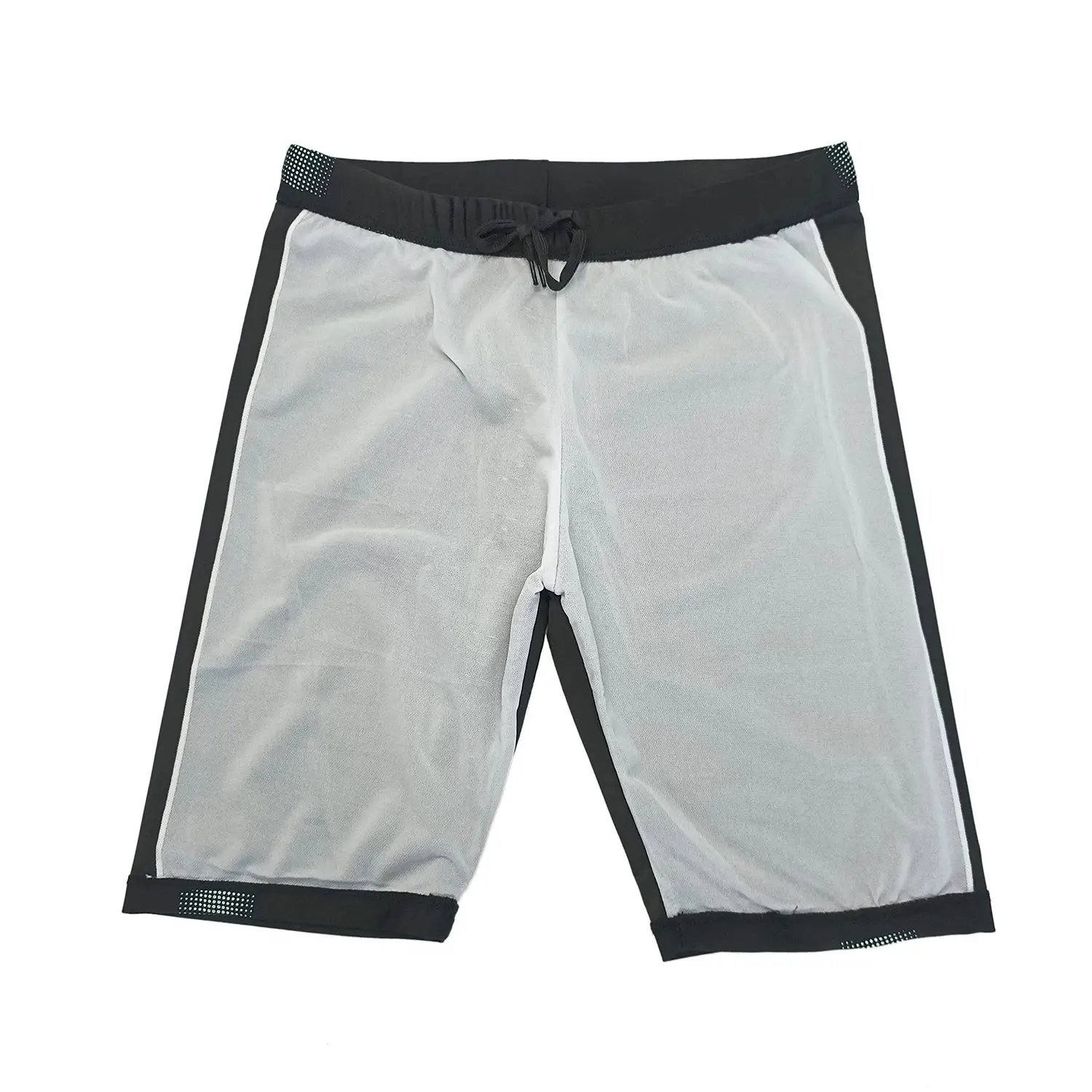 YUKE Professional Men's Swimming Trunks Shorts Long to Knee Competitive Swim Training Swimsuit Men Pants Quick dry Black