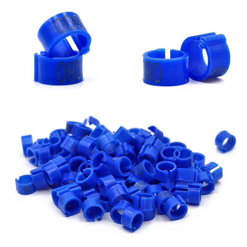 10-Color Digital Bird Training Foot Rings, 8mm Plastic ID Markers