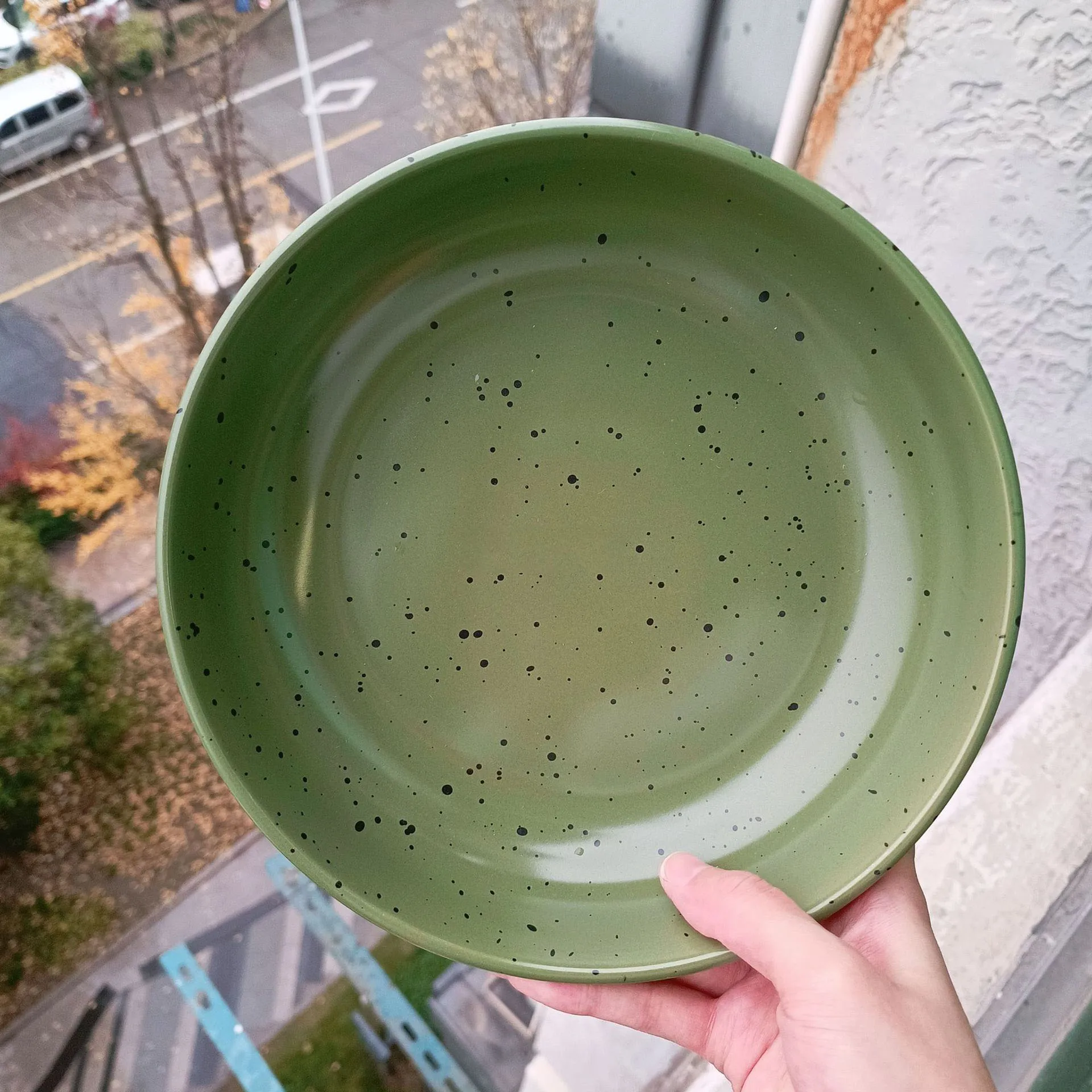 Sesame Dot Ink Splash Salad Plate Household Large Capacity Ceramic Deep Dish Japanese Ramen Soup Platter Party Fruit Tray