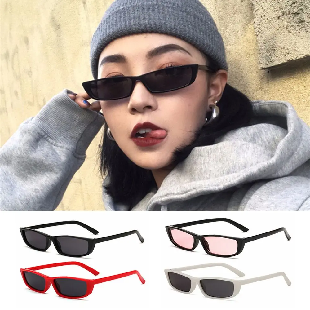 Small Rectangle Sunglasses Women's Fashion Retro Small Frame Sun Glasses Vintage Square Narrow Sunglasses Trending UV400 Eyewear
