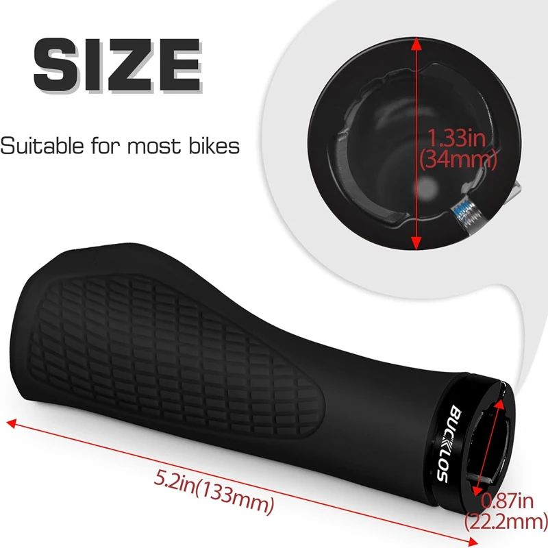 BUCKLOS MTB Handlebar Grips Ergonomic Comfortable Mountain Bike Lokc Grips Bicycle Soft Rubber Handlebar Grip Bike Accessories 4