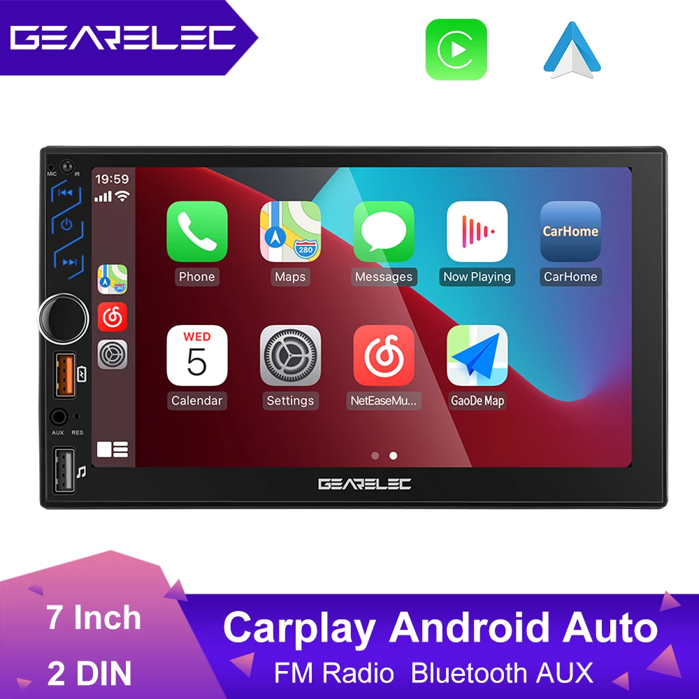 Autoradio 2 Din 7 Pollici Carplay Android Auto Universal Car Multimedia Player Autoradio Hd Touch Screen Fm Aux Input Bluetooth