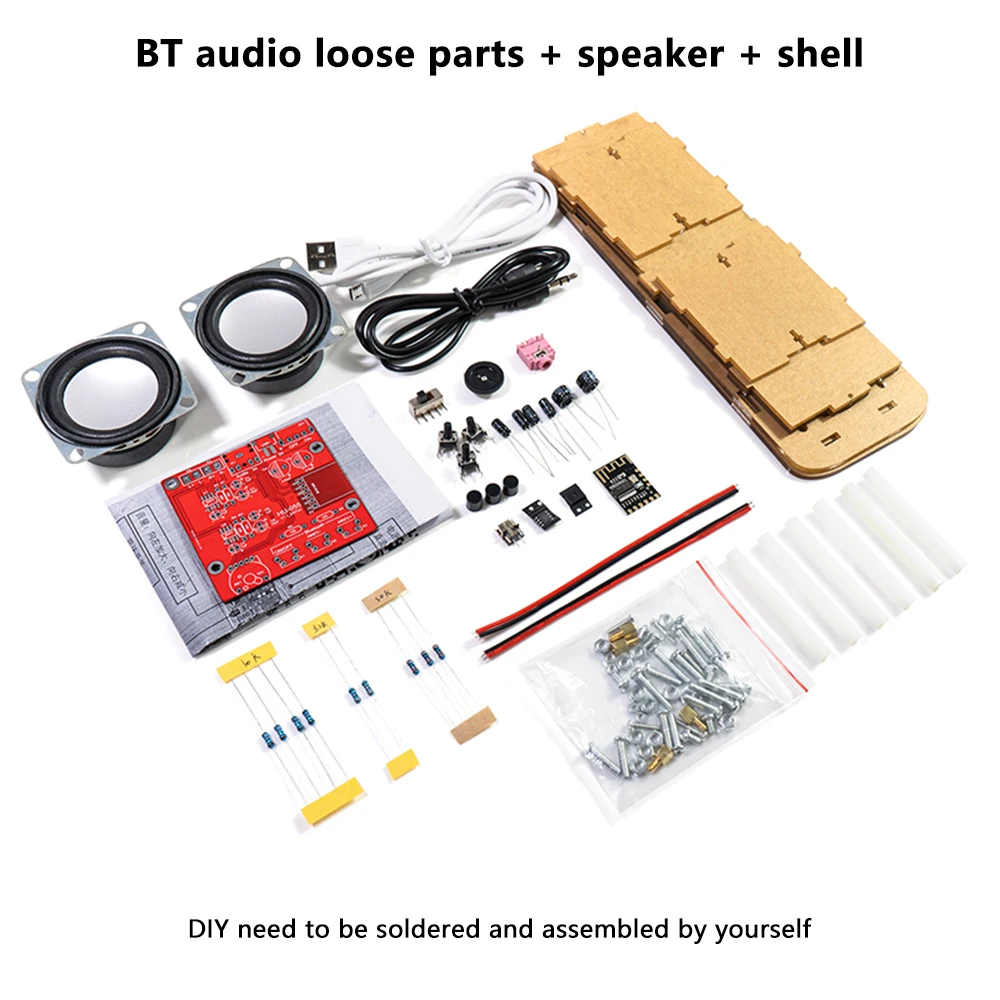 DIY Bluetooth Speaker Kit Loose Part Dual-channel Stereo Desktop Music Player Circuit Board Welding Practice Kit