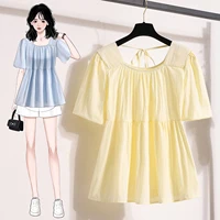 Plus Size Shirts & Blouses Women Summer 2025 New Arrival Korean Fashion Tops Short Puff Sleeve Loose Sweet Blouse Woman L-4XL - Image 3