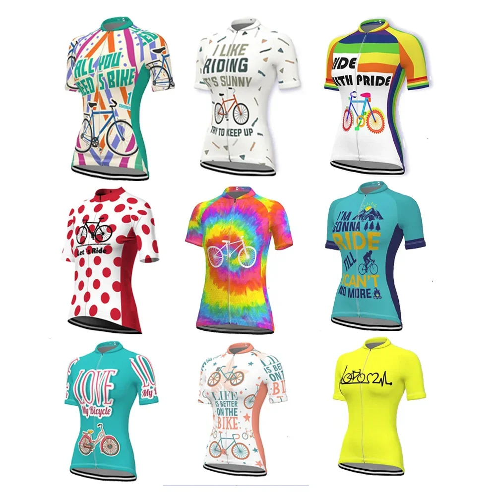 Ride Bike Women Short Sleeve Cycling Jersey Summer Bike Wear Clothing Breathable Triathlon MTB Jersey Maillot Ciclismo