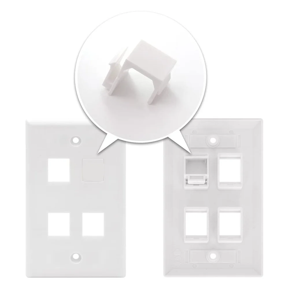 30-Pack Blank Keystone Jack Inserts for Keystone Wall Plate and Patch Panel-White