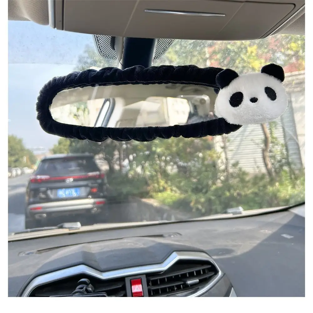 Creative Cartoon Panda Doll Rearview Mirror Cover Decoration Animal Decoration Car Rearview Mirrors Universal Car Accessories rearview mirror cover