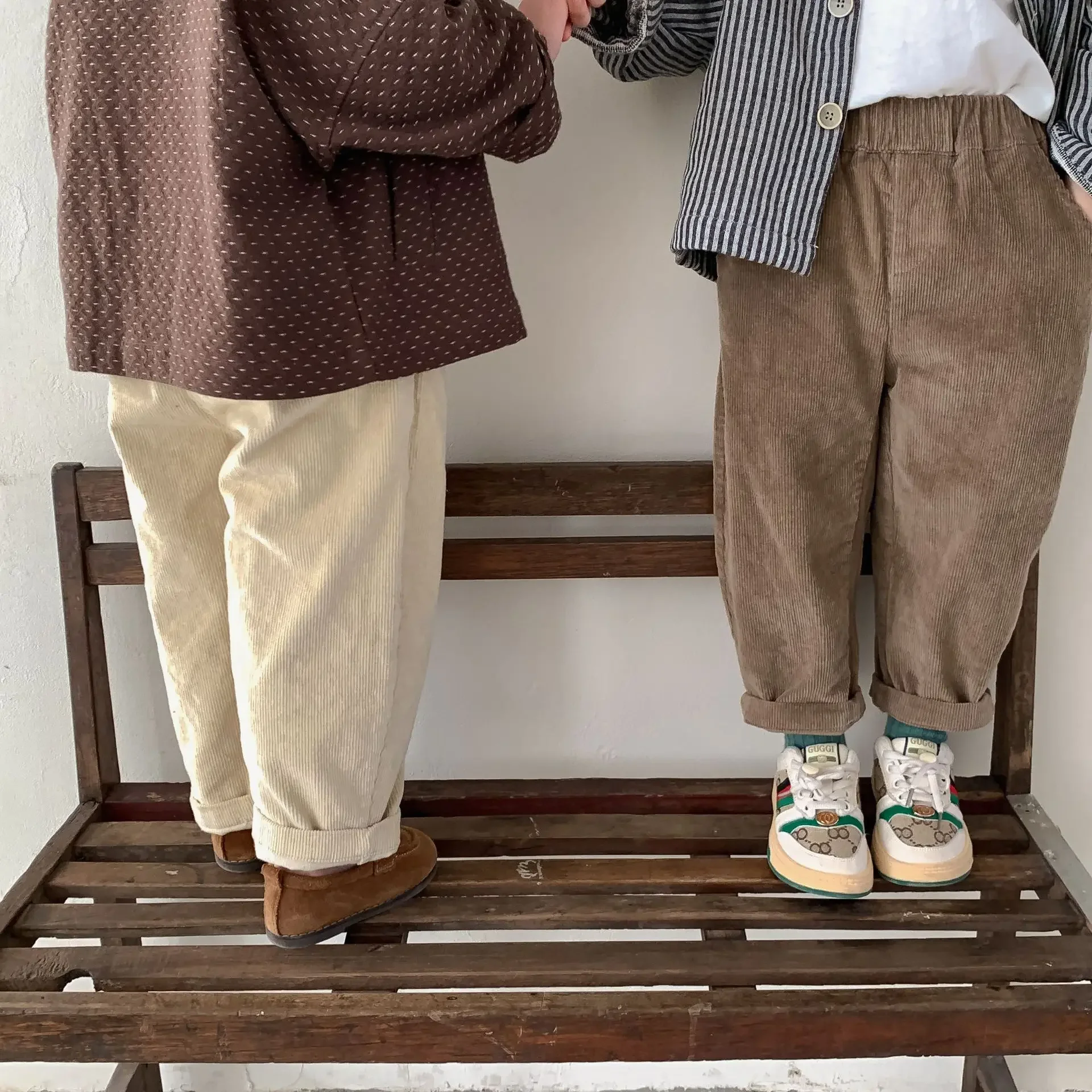 Korean Boys Corduroy Pants Autumn Winter Girl Casual Pants Long 1-7Year Kid's Trousers boys pants kids pants