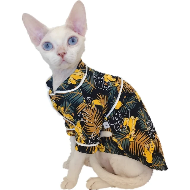 Sphinx Cat Clothes 100% Cotton Summer Cooling Vest T Shirt Breathable  Clothes For Sphynx Cat Kitten Fashion Tee Suit Jacket - Cat Coats & Jackets  - AliExpress