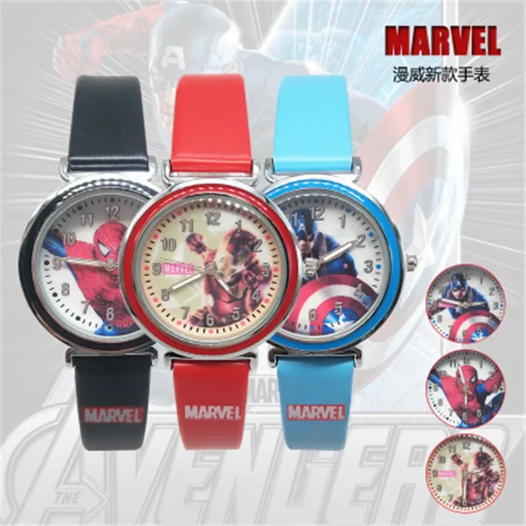 цена Hot Selling Marvel Avengers Anime Cartoon Watch, Male Children's Student, American Captain Spider Man Iron Man Waterproof Watch