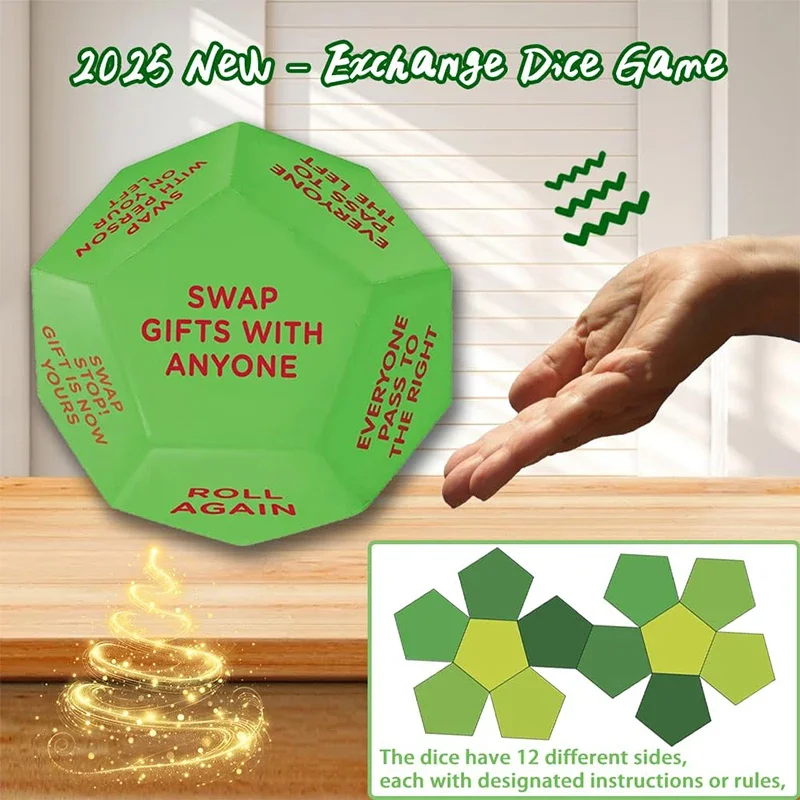 Exchange Dice Game,Santa Swap Gift Exchange Dice,Christmas Party Gift Exchange Dice,Christmas Group Party Game,12 Different Side 4