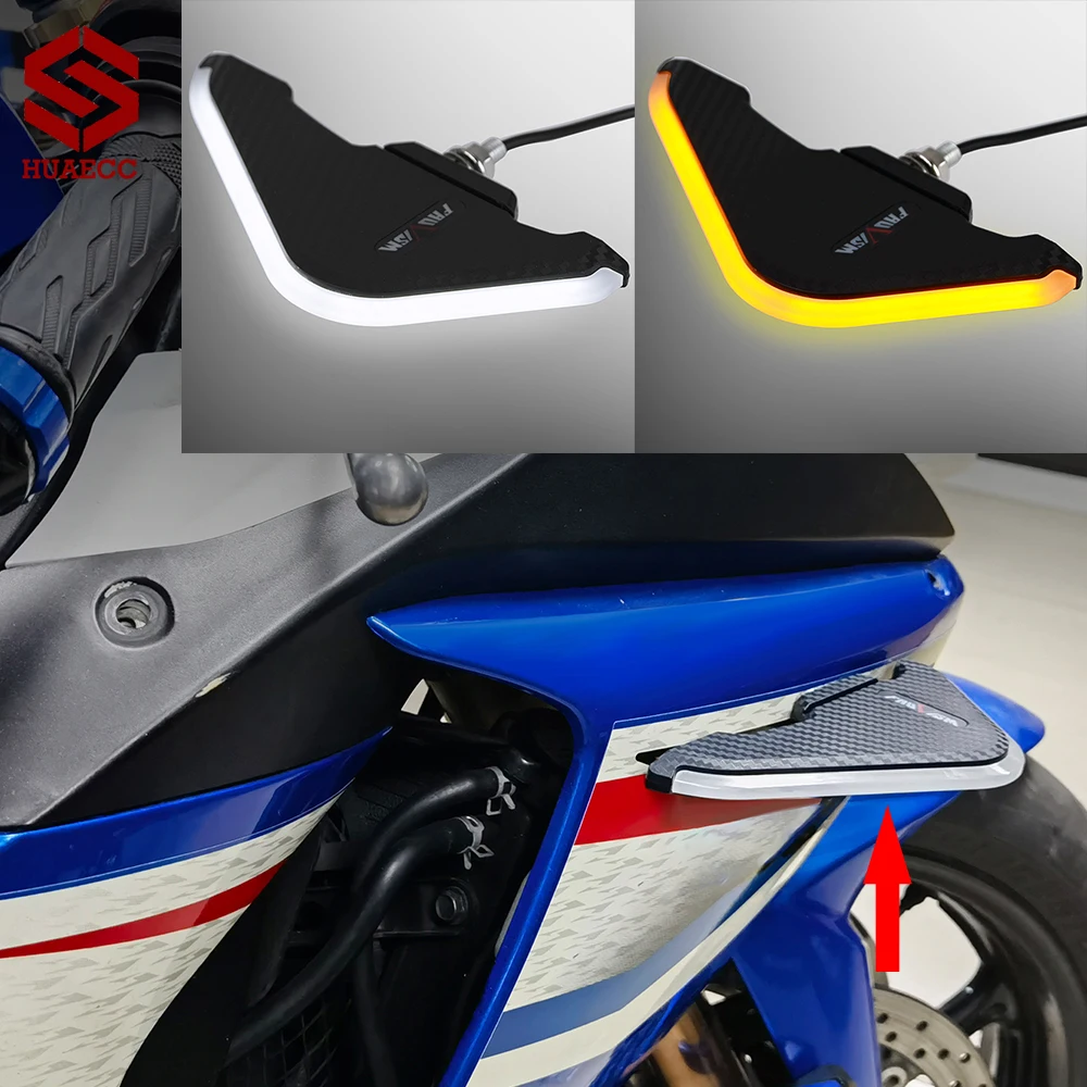 Frontverkleidung, aerodynamische Winglets, Seitenspoiler, dekoratives dynamisches Flügel-Set für Suzuki GSX-R600 750 1000 125 GSX-250R GSXS1000F
