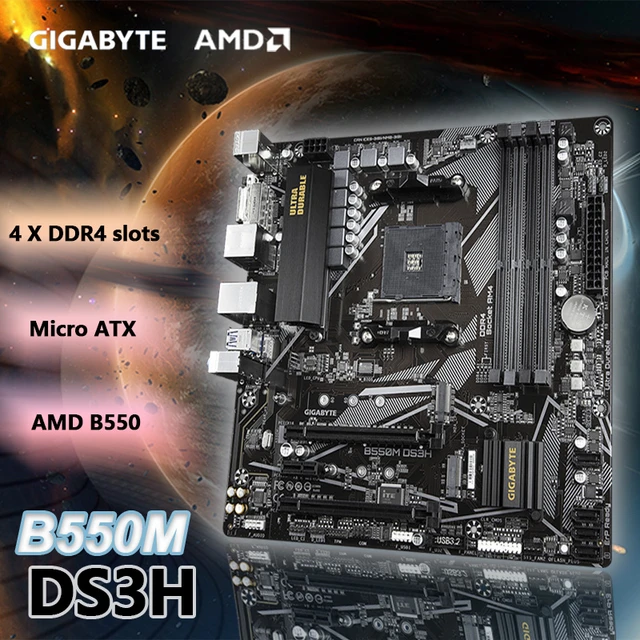 GIGABYTE B550M DS3H AM4 AMD Micro-ATX Motherboard 
