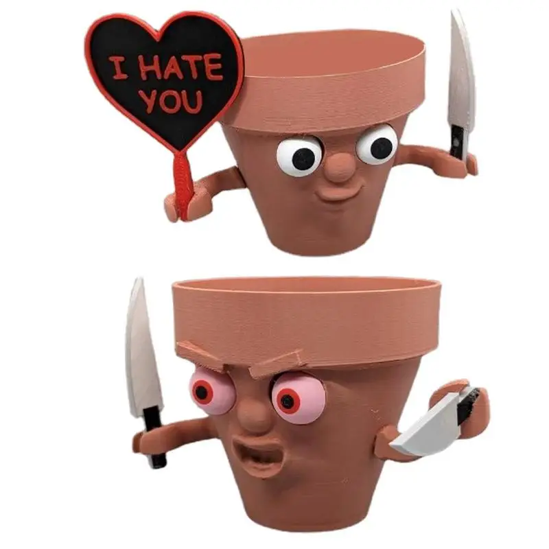 

Face Planters Pots Unique Angry Face Funny Planter Pot Resin Container For Indoor Planting Pot For Bedroom Balcony Living Room