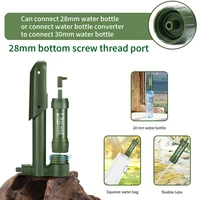 ที่กรองน้ำแบบมีที่ปั๊มมือขนาดเล็กหลอดกรองน้ำสำหรับตั้งแคมป์ทำความสะอาดแบบพกพากลางแจ้งเครื่องกรองการอยู่รอดสำหรับแคมป์ดื่มฉุกเฉิน 4