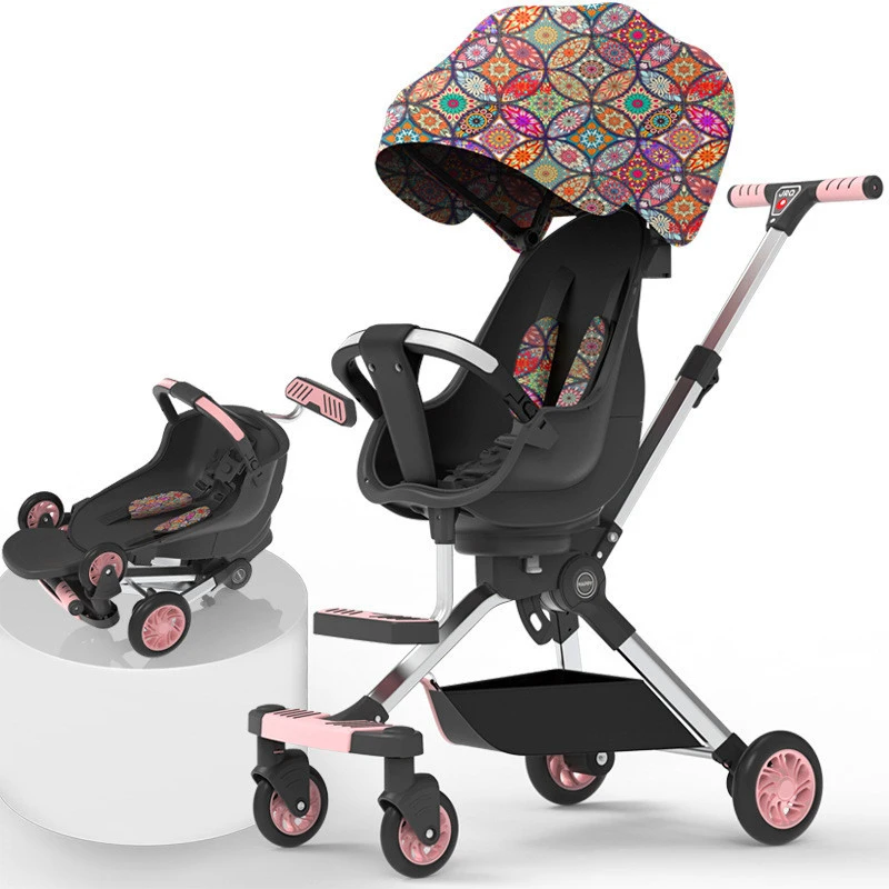 Strollers Lightweight Two-way Push High Landscape Baby Stroller One-touch Folding Aluminium Alloy Frame Eggshell Baby Buggy