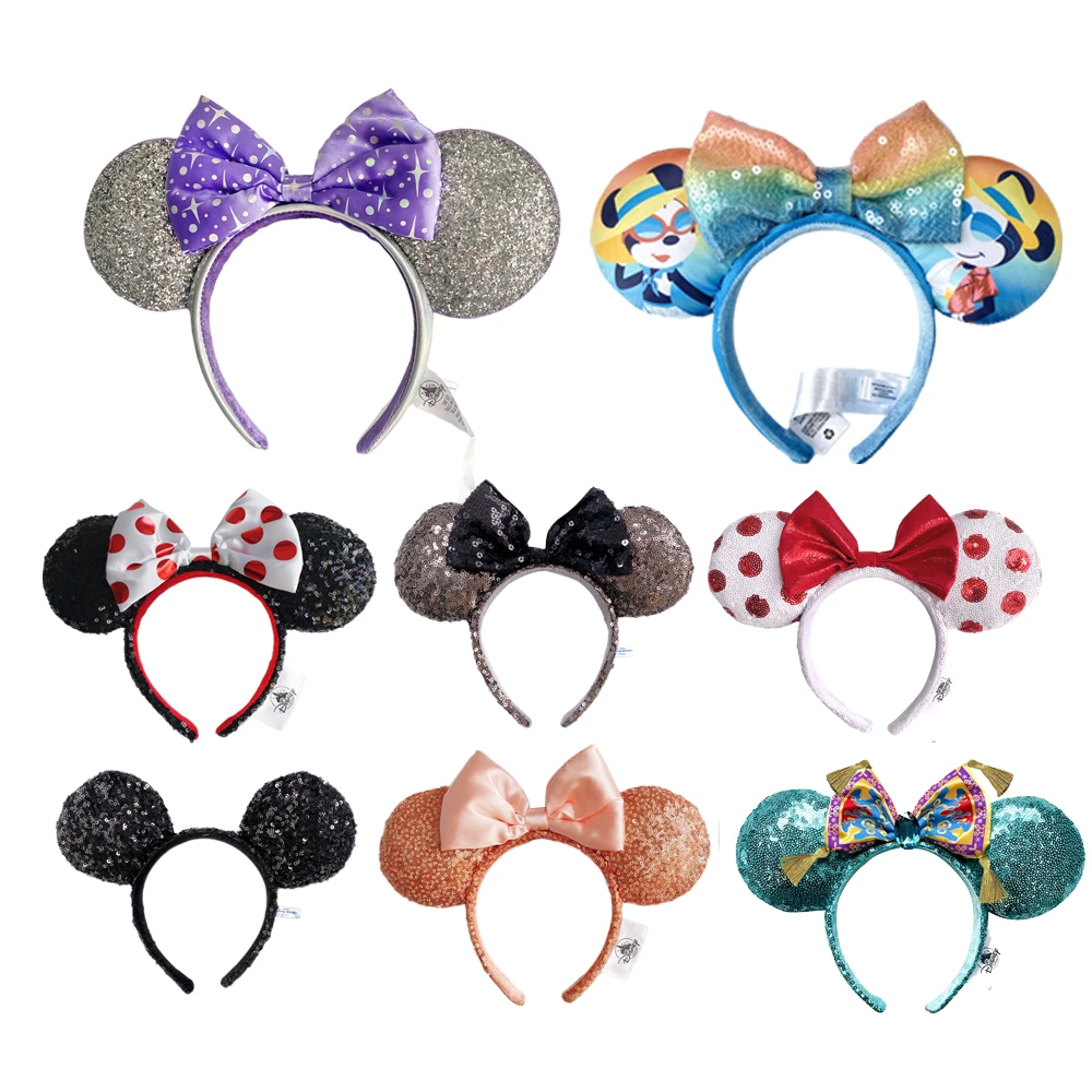 Disney Mickey Mouse Ear Headband New Disneyland Cartoon Bat COSTUME Hairband Cosplay Plush Adult Kids Hair Accessories