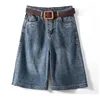 Capris Jeans Loose Women's Shorts Baggy Summer Clothes Korean Dongdaemun 2025 Woman Clothing Blue Big Size Hanbok Pants Short 1