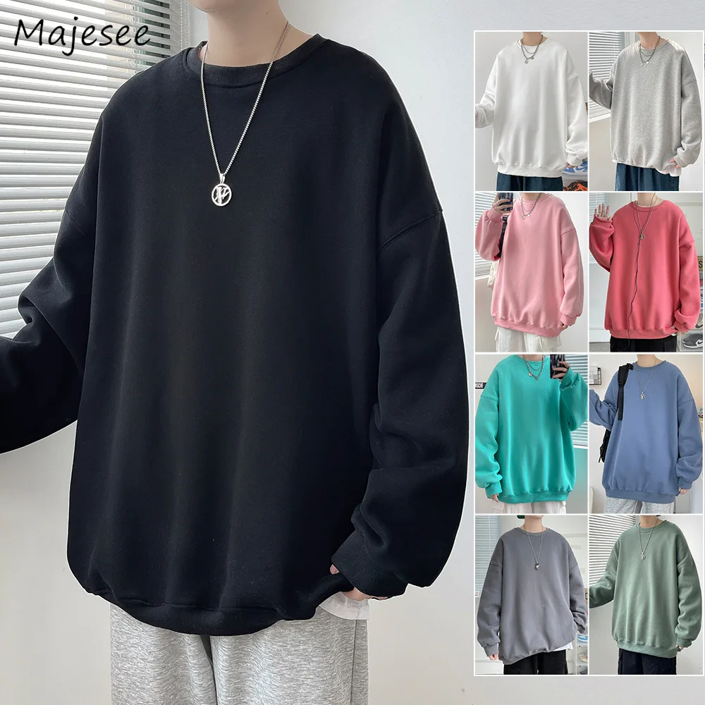 

Hoodies Men Simple Fashion Baggy Tops All-match Casual BF Couples Basic Streetwear Harajuku Korean M-5XL Y2k Clothes Ulzzang