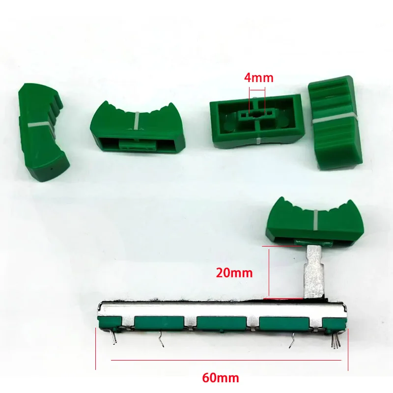 2 Pezzi Adatto Per Akai Yajia Mixing Console B10K B103 Potenziometro Scorrevole Pusher 60Mm Pioneer Pusher Green Hat