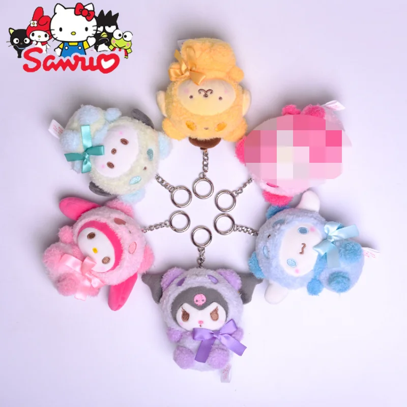 

Japanese Transformation Panda Sanrio Melody Kuromi Cinnamoroll Pochacco Toy Doll Pendant Bag Hanging Ornament Accessories 12cm