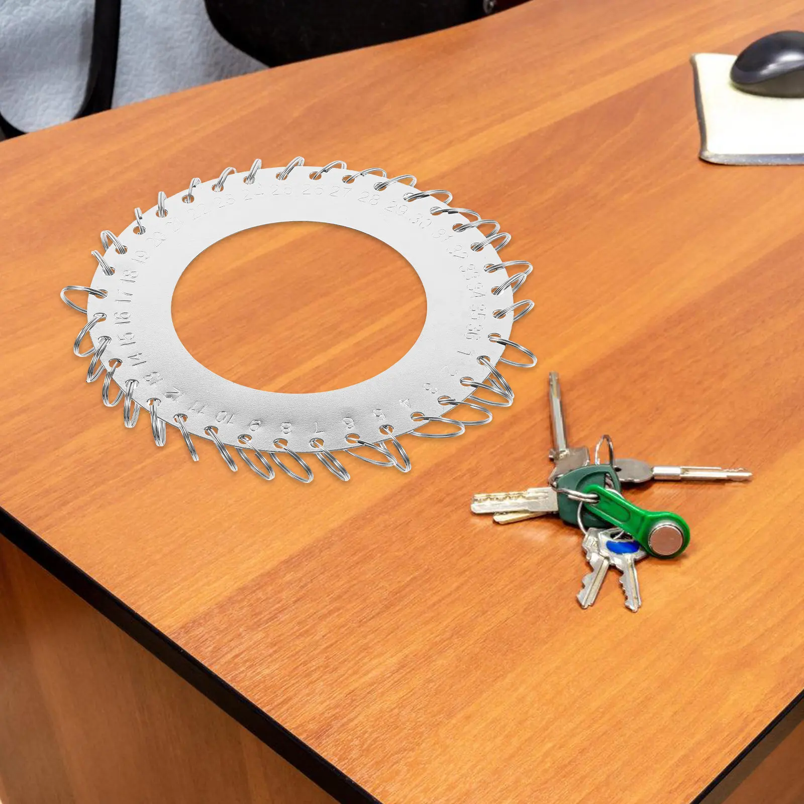 36링 다중 홀 키체인 스테인리스 스틸 휴대용 키 정리함, 사무실 호텔 열쇠 보관용 금속 키 관리함