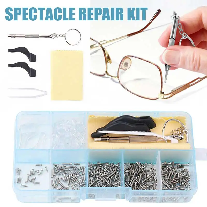 

1 Set Eyeglasses Screws Nuts Nose Pad Screwdriver Repair Tool Kit Fit for Sunglasses Eyeglass Replacement Parts