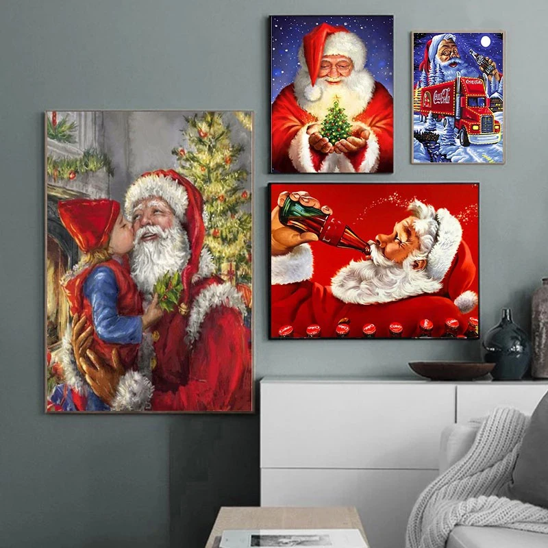 

Christmas Scenery Oil Painting Canvas Poster and Prints Christmas Decoration Gift Wall Art Picture for Living Room Home Decor