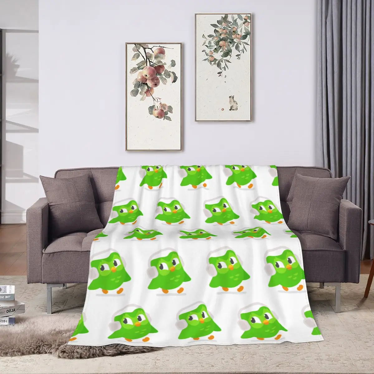 Duolingo Owl Duo Blanket Fleece Lightweight Sofa Throw Blankets For Couch Bedding Office Throws Bedspread Quilt 2