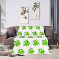 Duolingo Owl Duo Blanket Fleece Lightweight Sofa Throw Blankets For Couch Bedding Office Throws Bedspread Quilt 2