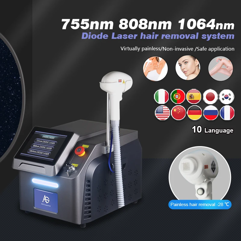 

Portable Laser Painless Hair Removal Machine 808nm Diode Laser Permanent Hair Removal Machine for All Skin Types and Hair Colors
