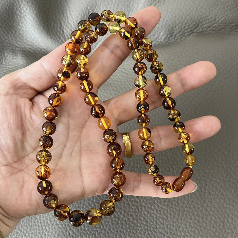 S727198fe51dd45a1830745ac187fd18dS New Natural Amber Necklace for Women Gift Europe Baltic Floral Beads Gorgeous 100% Original Real Designer Jewelry Mallzona